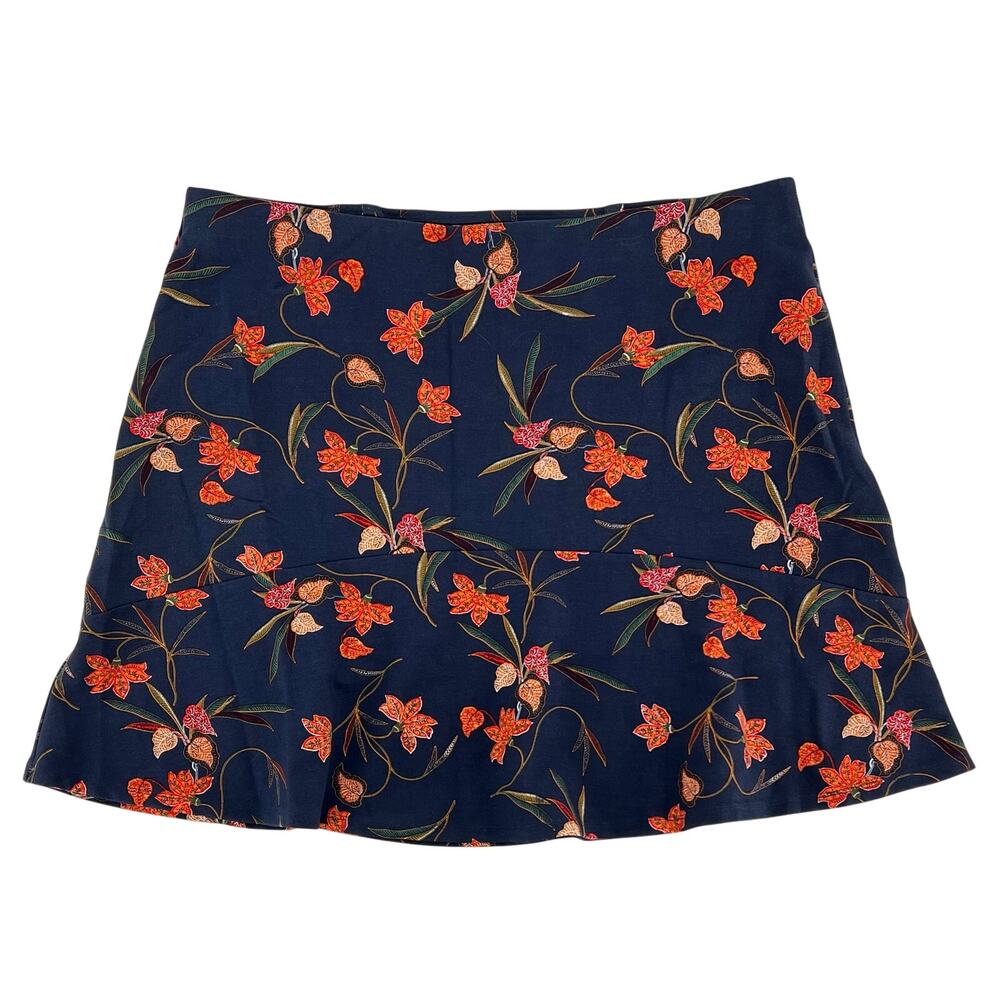 Loft navy floral mini skirt XL Petite